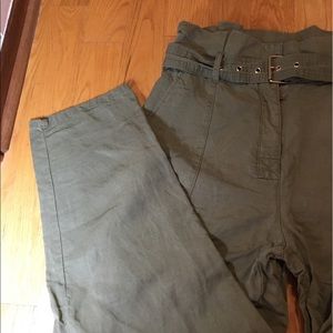 Zara XL paperbag pant green